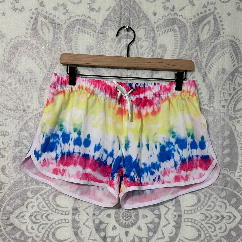 Nwt $89 Franks Australia Surf Beach Swim CoverUp Shorts Tie Dye Pink L Large